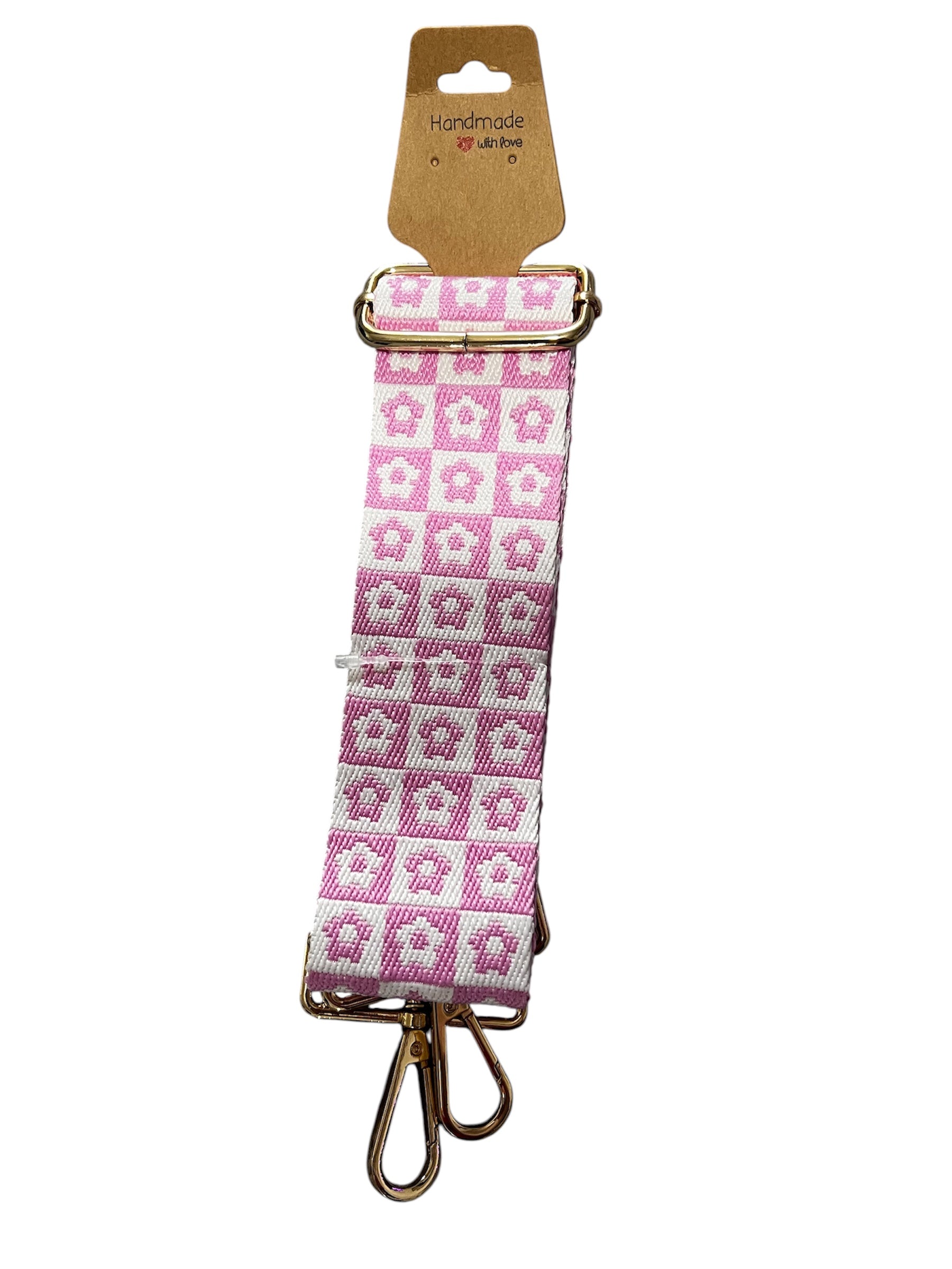 pink flower purse strap