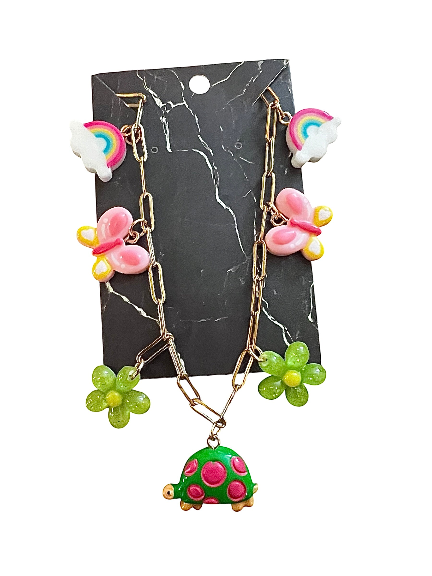 Outdoorsy fun “lil girls” theme gold necklace✨