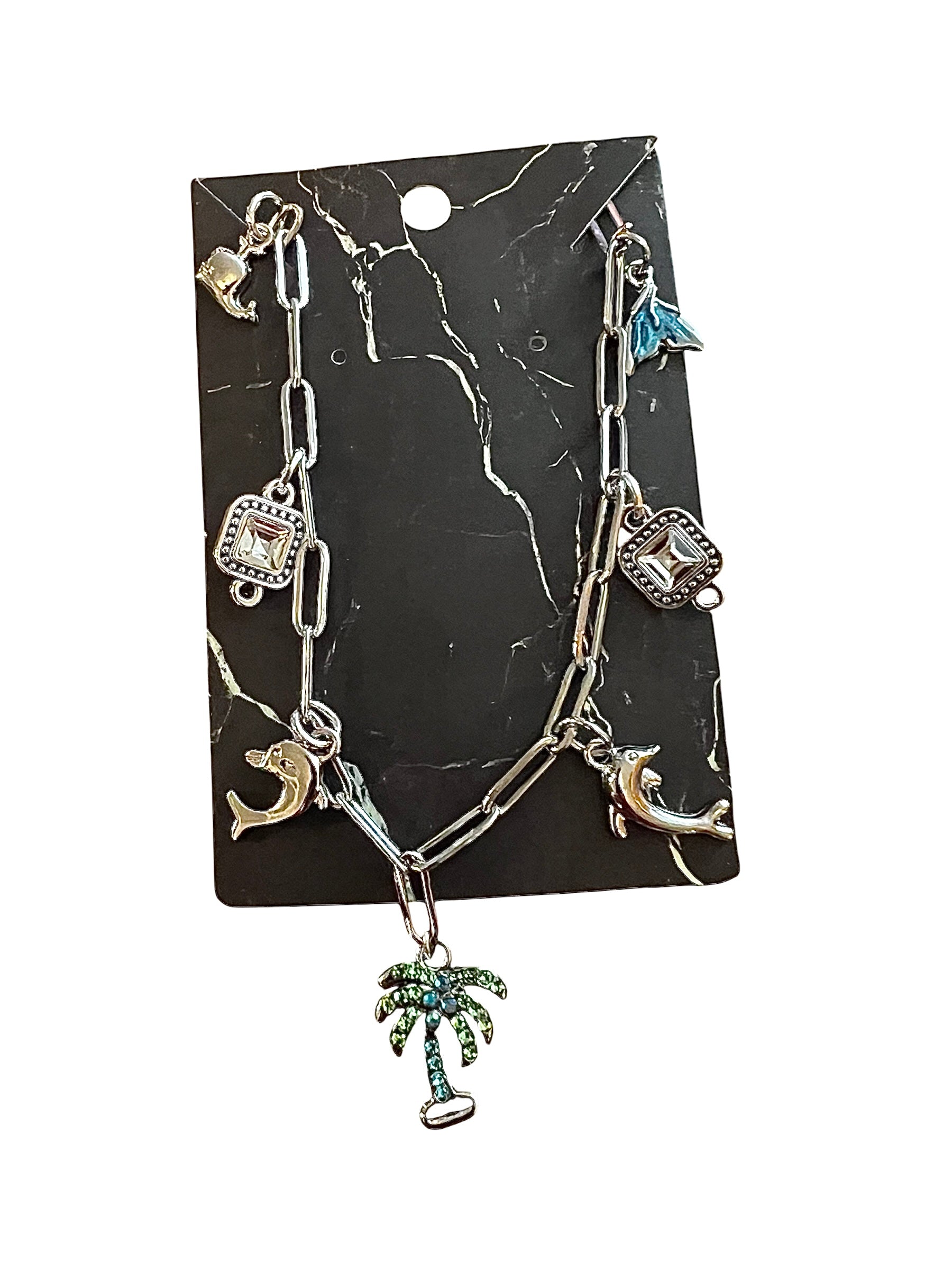 Beach theme silver necklace✨🌴